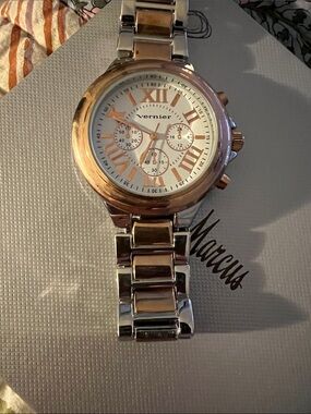 Vernier Women’s Two-Tone Rose Gold and Silver Bracelet Watch